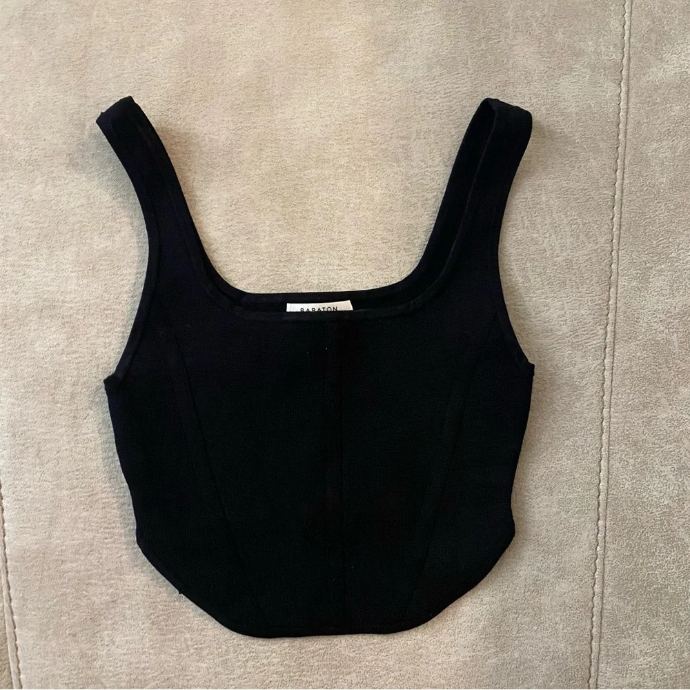 Babaton Black Crop Top - Picture 1 of 3